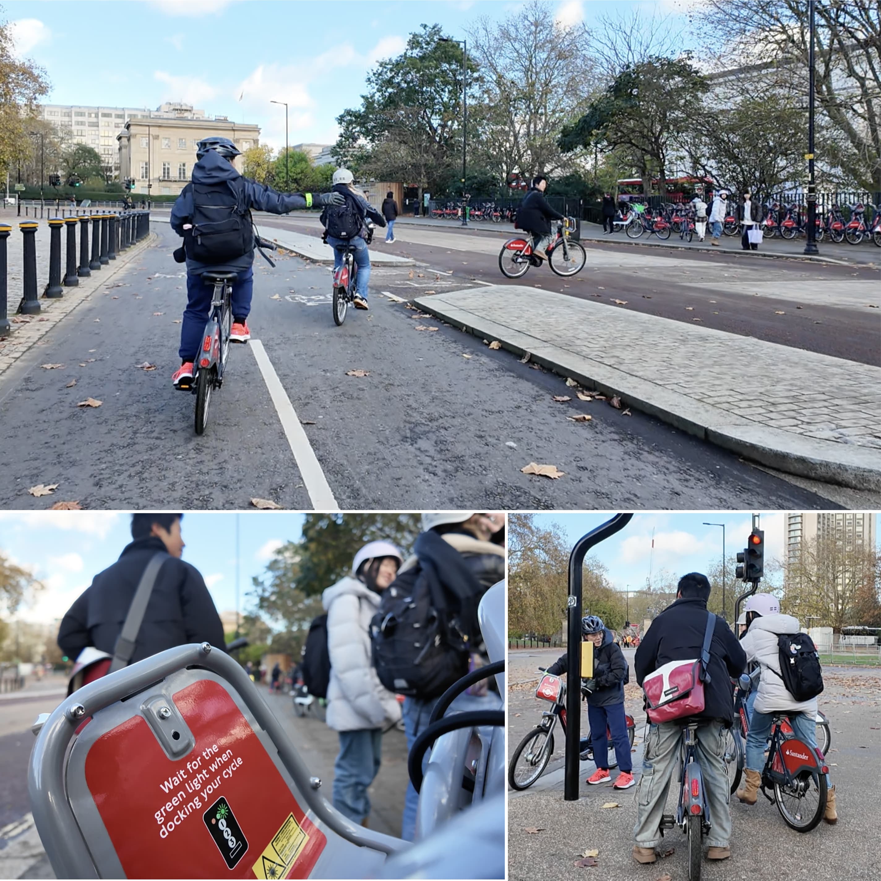 Participants riding together during the Cycle Picnic campus prototype.